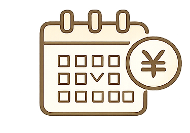 続けやすい料金プランを表す線画アイコン